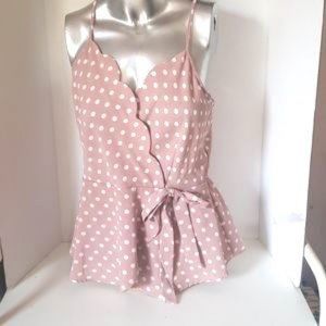 Monteau Beige Crepe Wrap Top M